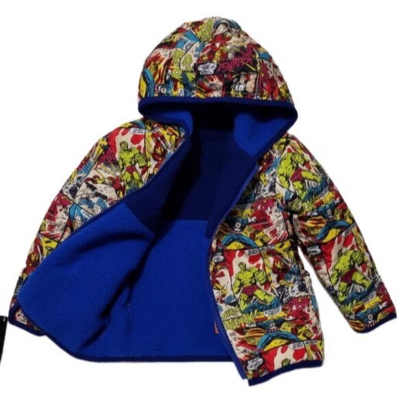 Marvel Avengers Reversible Puffer Jacket (2T) and 1 Pair of Sunglasses - NWT - Picture 2 of 15
